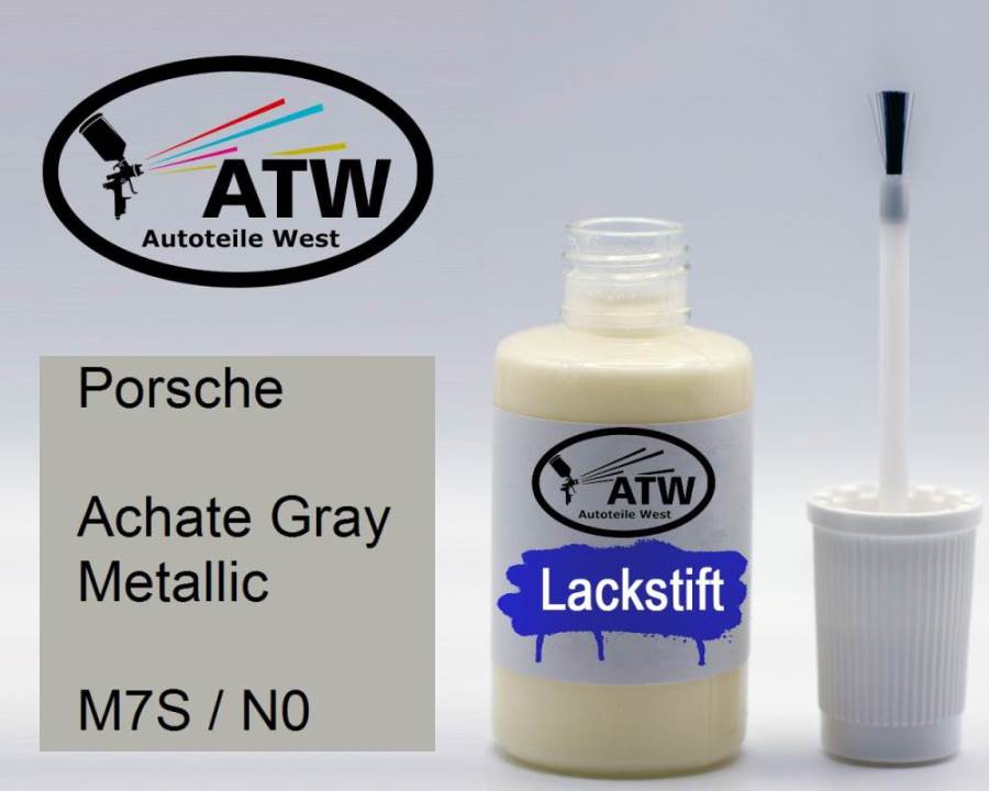 Porsche, Achate Gray Metallic, M7S / N0: 20ml Lackstift, von ATW Autoteile West.
